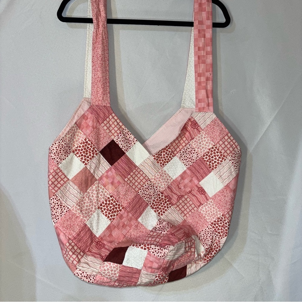 Patchwork Women’s Pink Reversible Tote Shoulder H… - image 6